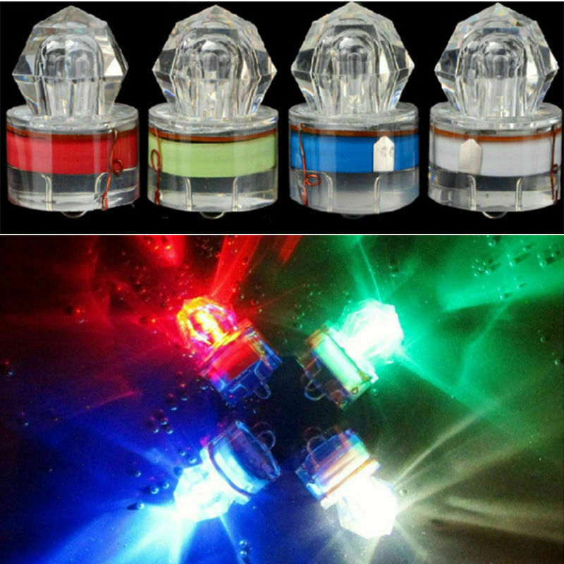 5 sztuk/partia Mini LED wodoodporna przynętę światła diament LED głębokie spadek podwodne przynęty światła Flash przynętę lampy