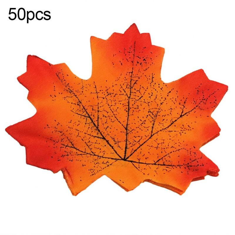 50/100Pcs ประดิษฐ์ปลอมฤดูใบไม้ร่วง Maple Leaf Fadeless แห้งดอกไม้ Leaf กำแพงงานแต่งงานอุปกรณ์ตกแต่ง
