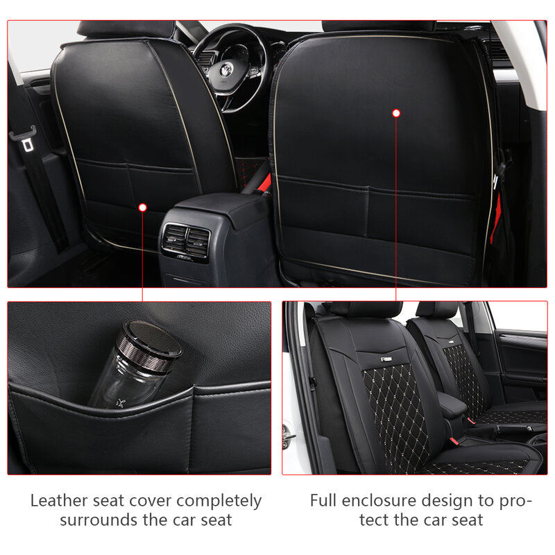 PU leather universal car seat cover artificial suede diamond pattern FIt for most cars high-end luxury car interiors
