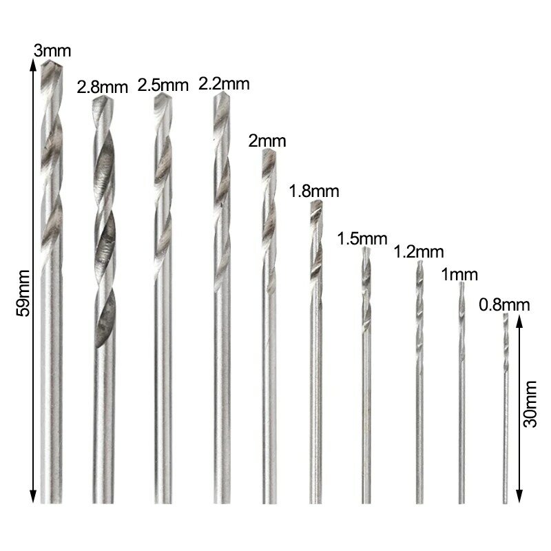 10/25/50Pcs Hiqalty Titanium Coated HSS Drill Bit Straight Shank Drill Twist Drill Bit 1 / 1.5 / 2 / 2.5 / 3mm