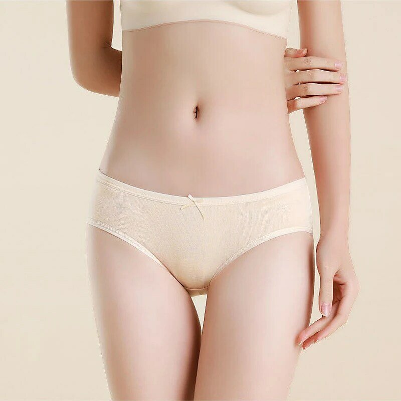 3PCS/Set Pure Cotton Panties Women Breathable Underwear Solid Seamless Soft Sexy Ladies Briefs Low Waist Female Lingerie