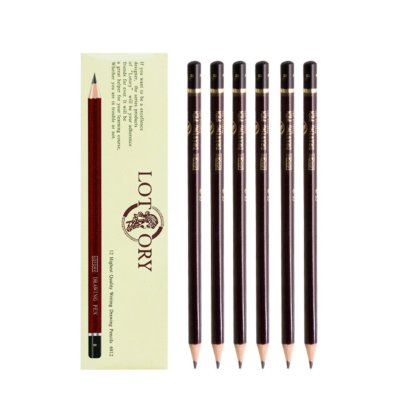 Loance-conjunto de lápis de desenho em madeira, 6812, 12 peças, suprimentos, arte, 2h, hb, b, 2b, 3b, 4b, 5b, 6b, 7b, 8b, 10b, 12b, 14b