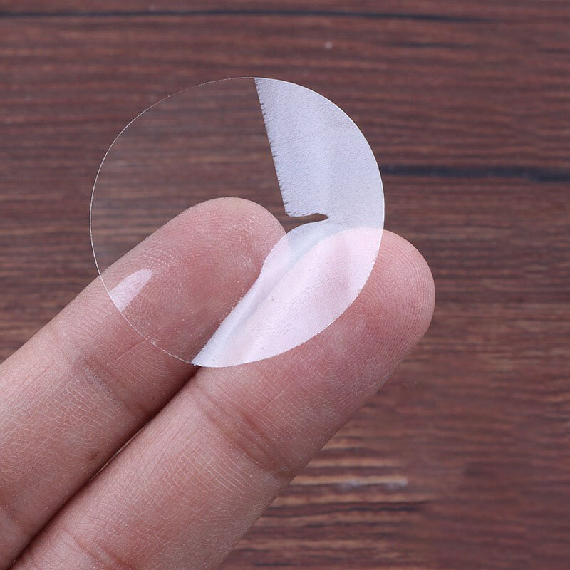 Autocollants ronds transparents en PVC, étiquettes étanches pour sceller les enveloppes, 1000 pièces/paquet