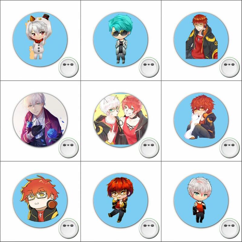3 stücke Spiel Anime Mystic Messenger Cosplay Abzeichen Cartoon Pins Brosche für Kleidung Zubehör Rucksäcke Taschen Knopf Abzeichen