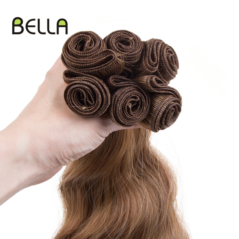 Bella Water Wave Hair Bundles Extensões de cabelo sintético Ombre Blonde Cosplay Weave Bundles 20 polegadas 6Pcs Fake Hair Frete grátis