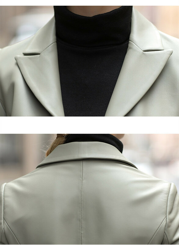 Manteau en peau de mouton pour femme, Streetwear, veste en cuir véritable, 2020, MY4398
