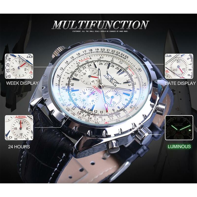 Jaragar-Relógio de pulso automático masculino, série aviador, verdadeiro, militar, esportivo, marca de topo, luxo, mecânico, relógio de horas, 2020