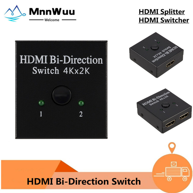 Switcher compatível com hdmi 2 in1 para fora para ps4/3 adaptador do switcher da caixa da tevê o bidirecional 1x 2/2x1 do interruptor kvm do divisor 4k compatível com hdmi