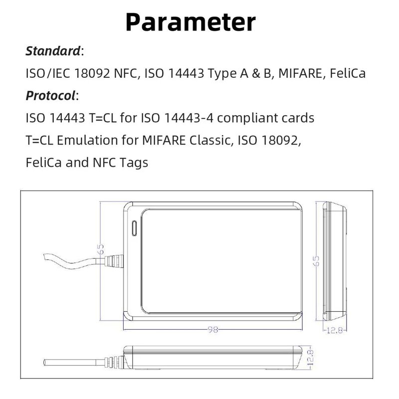 ACR122U lector NFC sin contacto, tarjeta ic inteligente y escritor rfid, copiadora, duplicadora, 5 piezas, UID, tarjeta de etiqueta cambiable, llavero