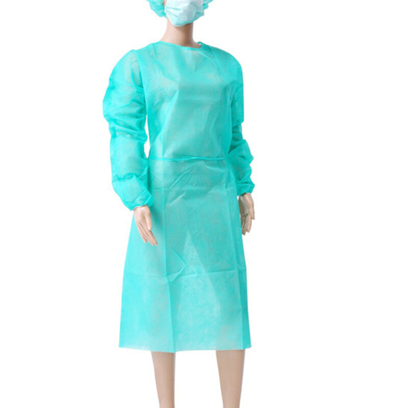 10 unids/lote traje de protección de seguridad de textil no tejido Traje de aislamiento desechable traje de protección de seguridad aislamiento de ropa a prueba de polvo