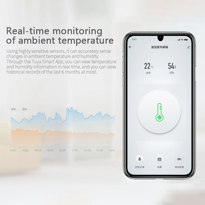 10/1 Buah Tuya ZigBee Sensor Suhu dan Kelembaban Pintar Bekerja dengan Aplikasi Kehidupan Pintar Zigbee Hub Melalui Alexa Google Home Smart Home