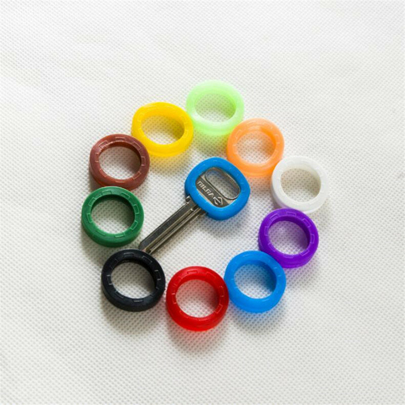 8 sztuk jasne kolory Hollow klucz silikonowy Cap obejmuje Topper brelok brelok pierścienie etui na klucze organizator do torby portfele