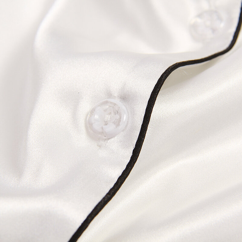 Lato sztuczna zestawy jedwabnych piżam dla kobiet mężczyzn 2020 bielizna nocna dla panie 2 sztuk satyna para piżamy garnitur koszule nocne dla pary