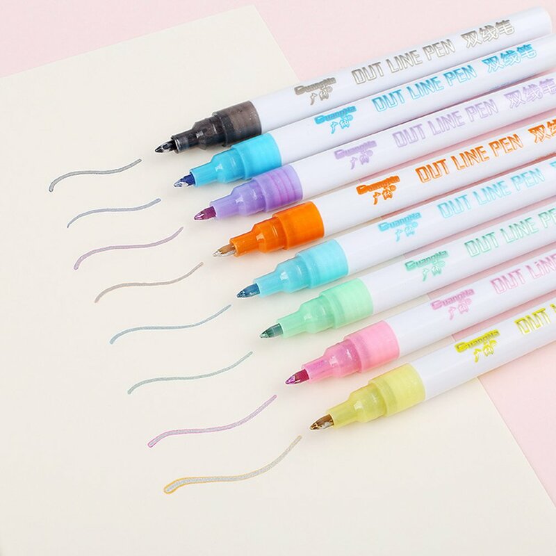 12 pçs 12 cores fluorescente caneta 2mm fibra cabeça cor caneta material de escritório sinal nota estudante ferramenta escrita