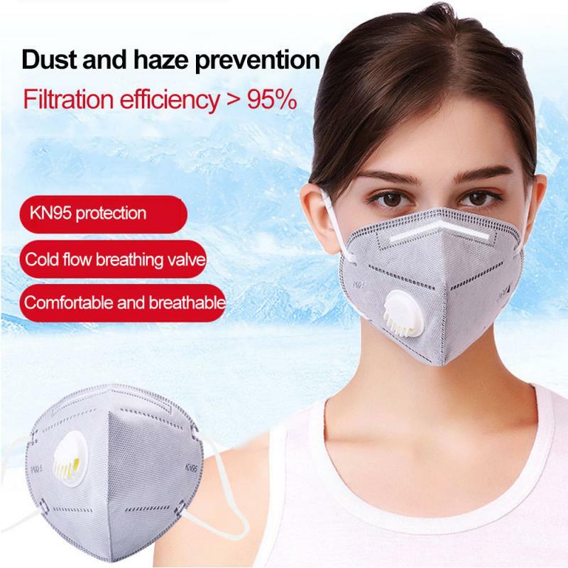 10 pces n95 máscara respirável ffp2 ffp3 anti máscara de poeira valved respirador facial reutilizável para usar proteção-sanitária conveniente