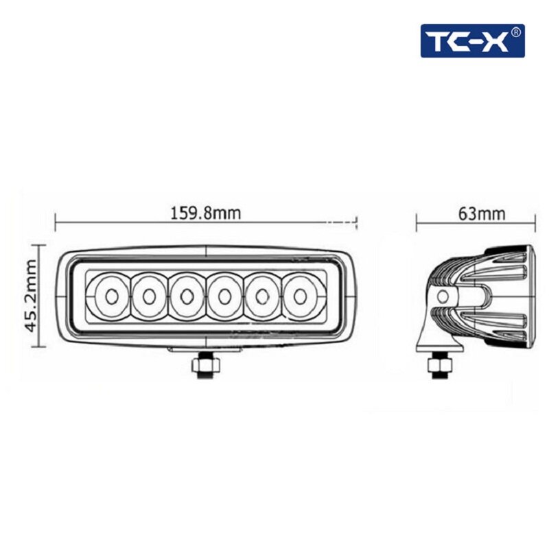 TC-X LED 18W 1600 Lumen Treuer und Flut Marine-Grade T-Top Boot Deck Lichter