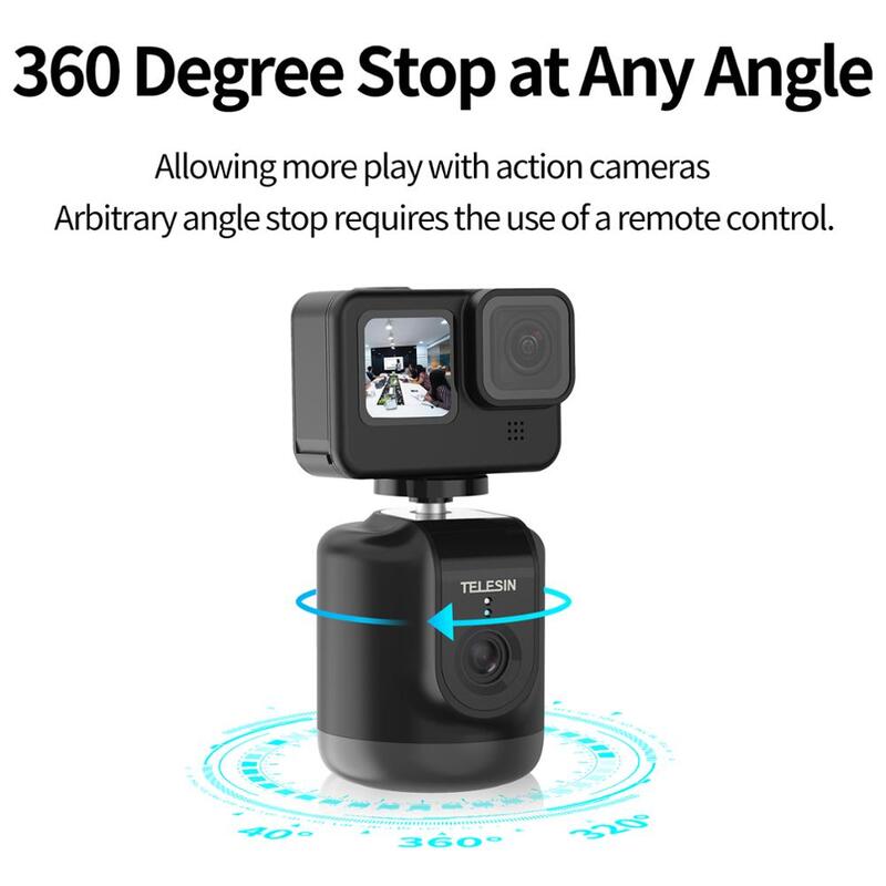 Telesin inteligente tiro cardan selfie 360 ° rotação auto rosto rastreamento para gopro 10 dji osmo ação 2 smartphone câmera vlog ao vivo