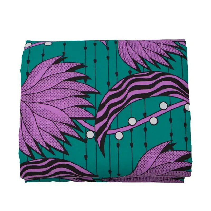 Wax africaine en Polyester, tissu imprimé Floral Ankara, véritable tissu garanti pour robe quotidienne, 3/6 Yards