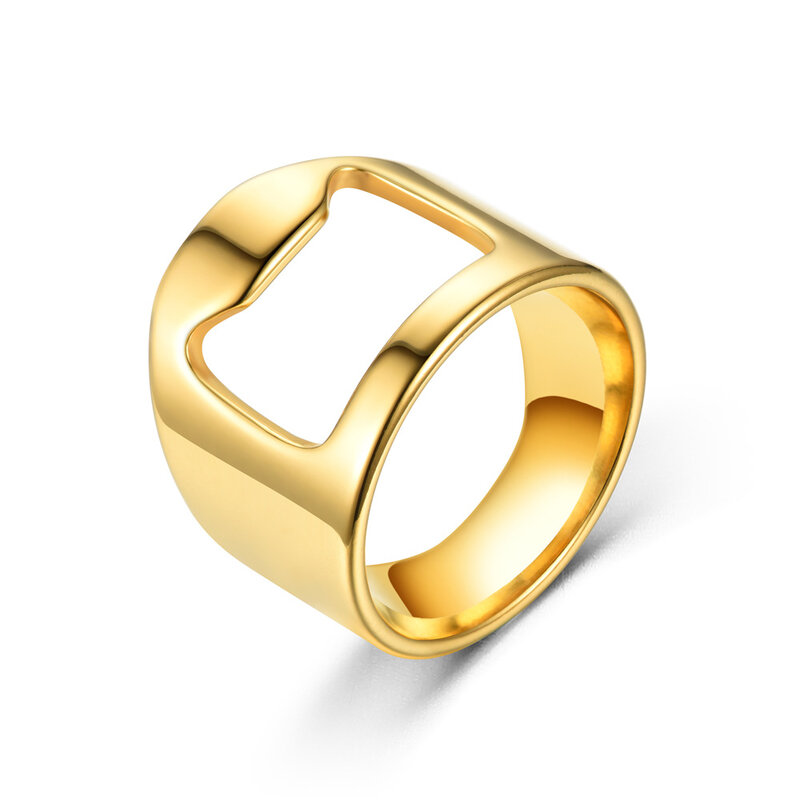 AsJerlya anello apribottiglie in oro cavatappi anello in acciaio inossidabile apribottiglie per birra gadget Cool Bar accessori da cucina