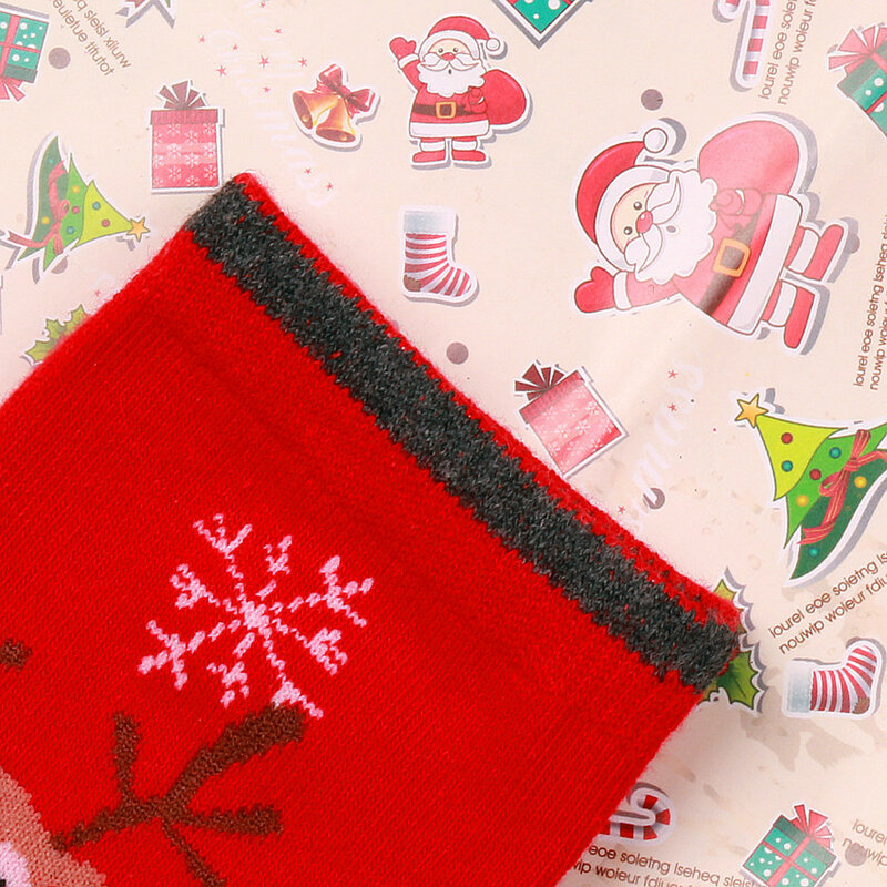 Chaussettes de Noël unisexes en coton pour hommes et femmes, accessoires de fête, cadeau de nouvel an, père Noël, wapiti, arbre, hiver