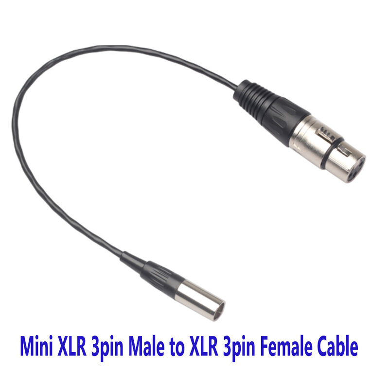 Mini câble XLR mâle vers XLR femelle, 0.3m, 0.5m, 1m, 3 broches, câble de ligne audio pour BlackReservations, Pocket Cinema, caméra 4K