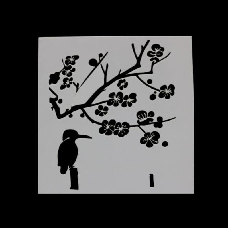 梅の花diyスクラップブッキングフォトアルバム装飾エンボス紙カード作成テンプレート描画シートステンシル