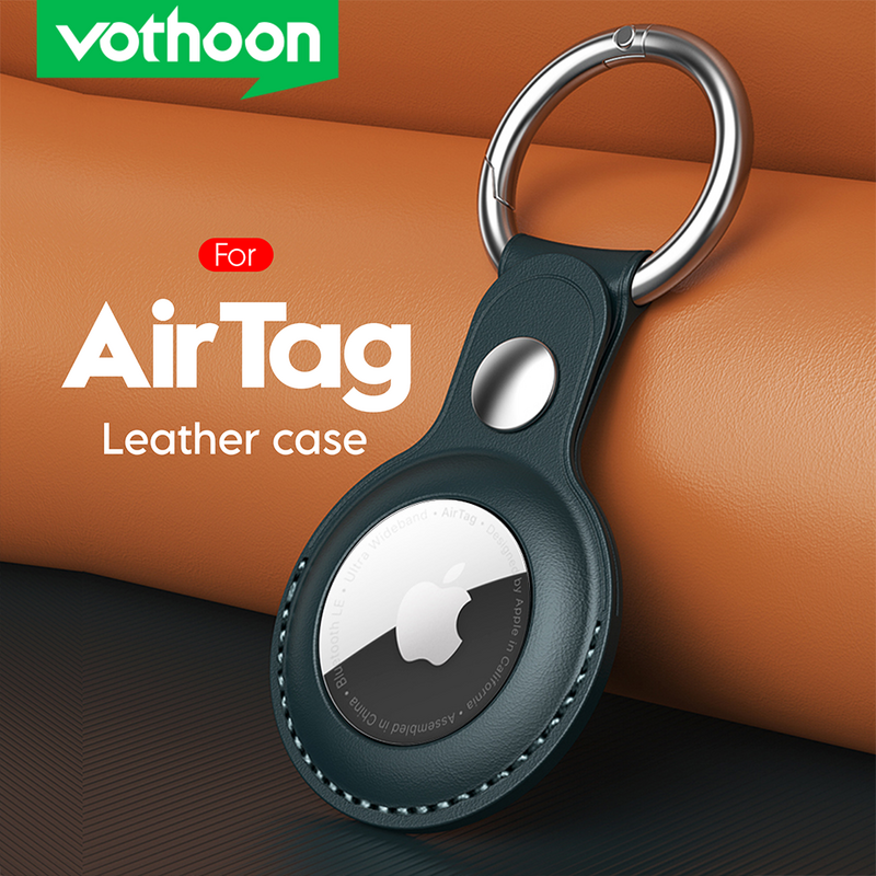 Vothoon Ledertasche für Apple Airtag Schutzhülle für Apple Locator Tracker Anti verlorenes Gerät Schlüsselanhänger