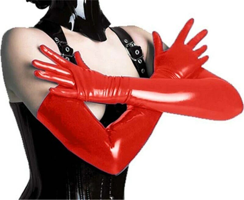 Lack leder Punk Handschuhe glänzend lange Handschuh erotische Frauen Clubwear Cosplay Kostüme Zubehör