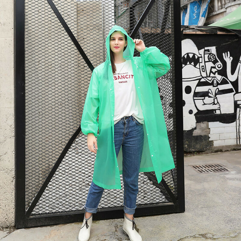 Unisex Adults Kids Family EVA Transparent Hooded Raincoat For Rain Coat Outdoor Rainwear Waterproof Coat Cover