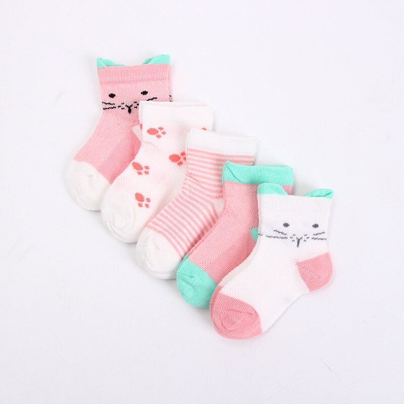 5 Paare/los Baby Socken Neugeborene Infant Nette Cartoons Weiche Baumwolle Mesh Kurze Socken Für 0-24 Monate Junge Mädchen babys Mode Kinder