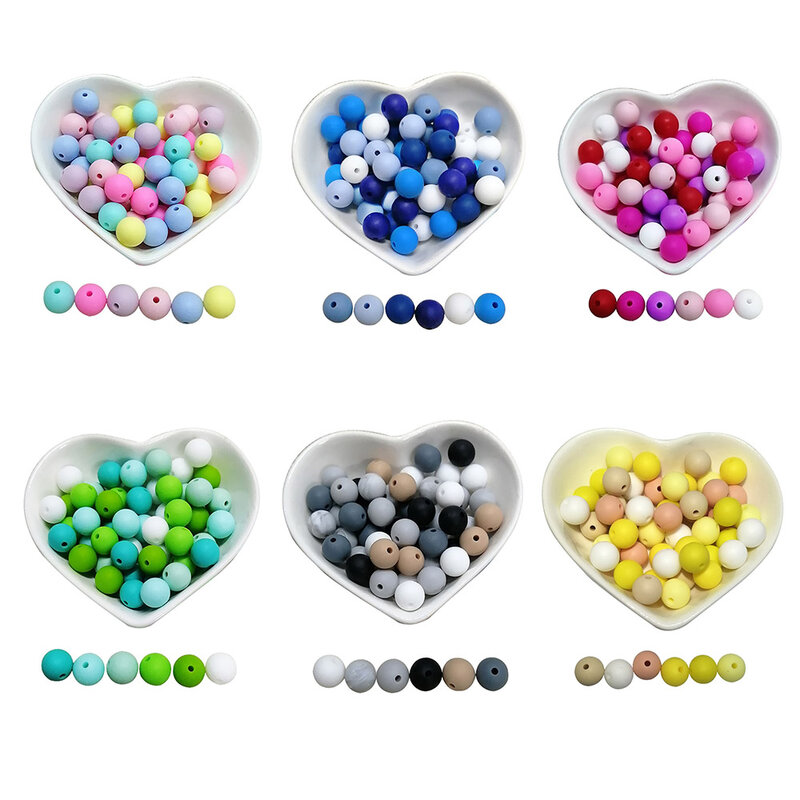 BOBO.BOX 50Pcs Round Silicone Beads 9mm Perle Silicone Teething Beads For Jewelry Making Baby Products DIY Silicone Kralen Beads