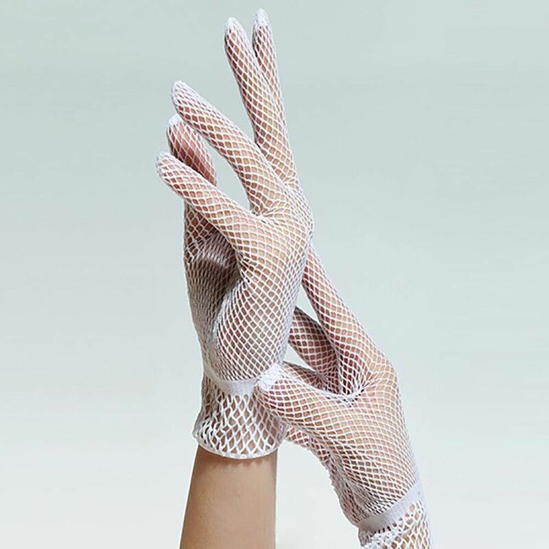 Перчатки для вождения с защитой от ультрафиолета, сетчатые перчатки, нейлоновые сетчатые однотонные тонкие летние женские перчатки, перчатки, элегантные женские перчатки, 1 пара