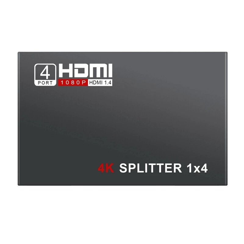 Amplificador divisor compatible con HDMI 4K HD 1x4, convertidor HD 1,4, 1080P, 4 puertos 3D Hub, enchufe europeo y estadounidense para Xbox, PS3, HDTV