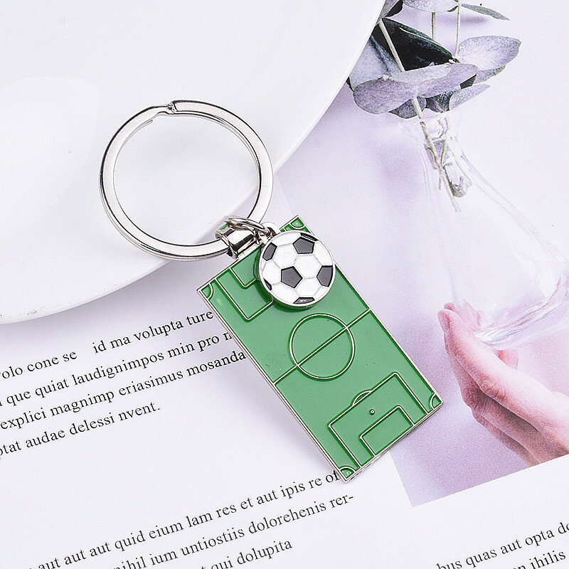 الرجال ملعب لكرة القدم كرة القدم مفتاح سلسلة حامل ملعب هدية تذكارية رياضية كيرينغ حلية سلاسل المفاتيح مجوهرات مشجعي كرة القدم نادي هدية