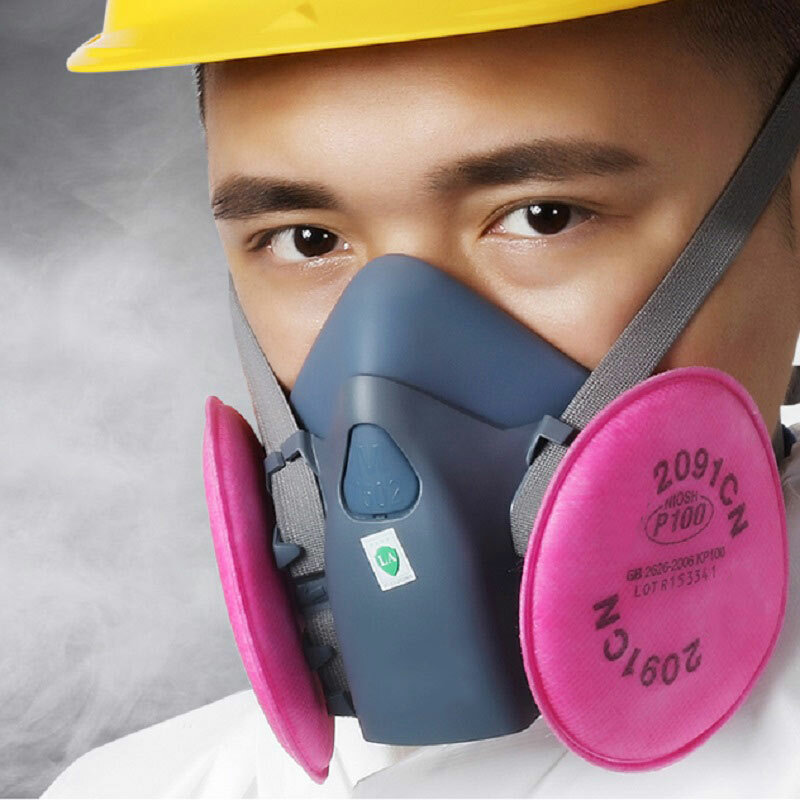 Полумаска Защитная газовая 7502 для распыления краски, фильтр 6001/2091 для защиты от органических паров и пестицидов