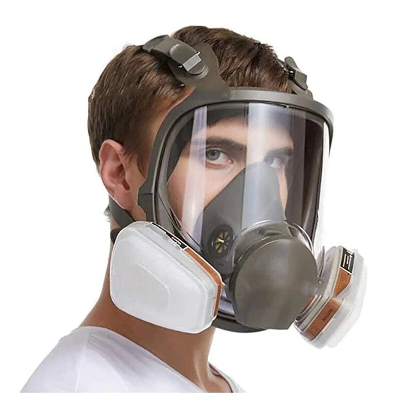 Masker Gas Respirator Keselamatan Sama untuk 15/17 Topeng Gas Penyemprotan Wajah Penuh Respirator Masker Gas Perlindungan 3/6800 Dalam 1