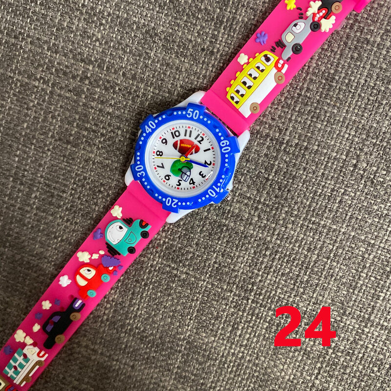 Relógio infantil de quartzo com desenhos, relógio borboleta de desenho animado para crianças à prova d'água com pulseira colorida, para meninos e meninas, presentes de natal