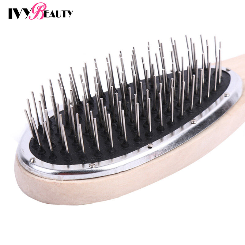 Factory Used Hair Wig Steel Comb Anti-Static Large Paddle Cushion Comb Curly Hair Detangle Hair Brush Professional Hair Tools