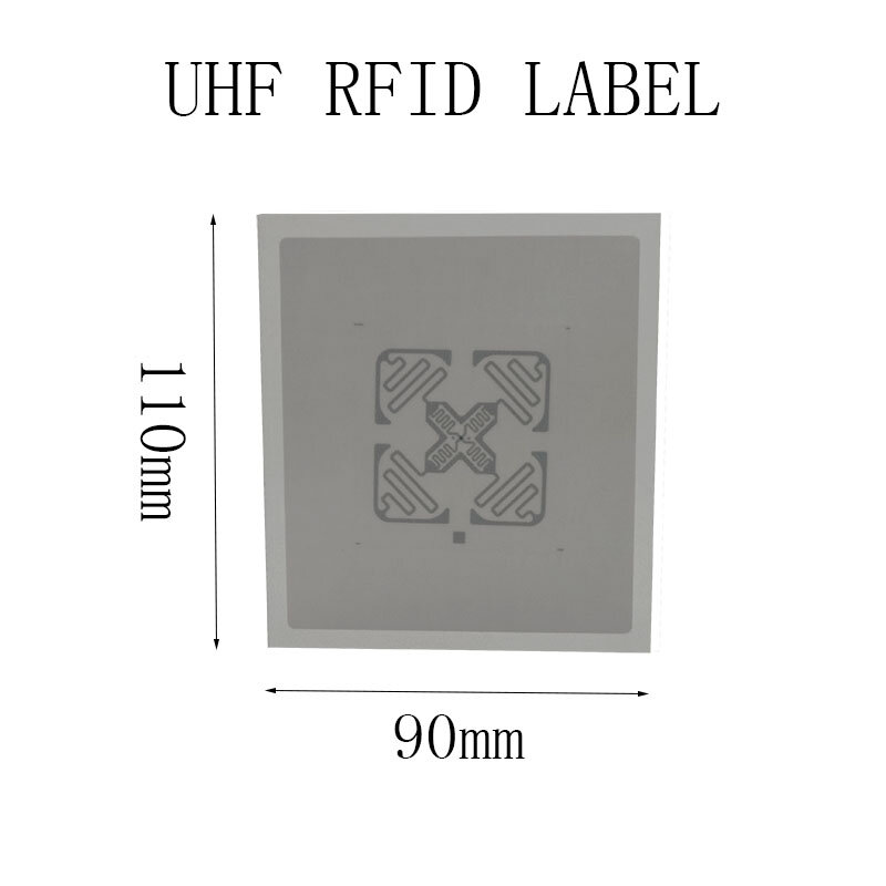 Étiquette autocollante en papier de cuivre blanc avec jeu de puces figuré Impjin, taille d'étiquette personnalisée, RFID UHF, H47, 110x50 ou 110x90