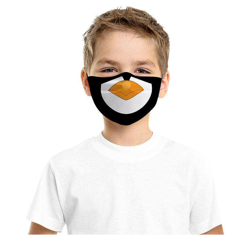 1PC enfants 3D dessin animé impression masque plein air enfants garçons filles dessin animé impression réglable filtre Safet protéger coton visage Maske