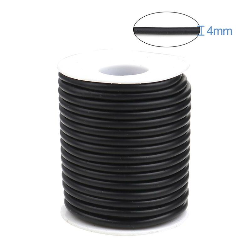 Cable de tubo hueco de goma para fabricación de pulseras, 1 rollo (10-2,5 M por rollo), negro, 2mm/100mm/3mm/4mm/5mm