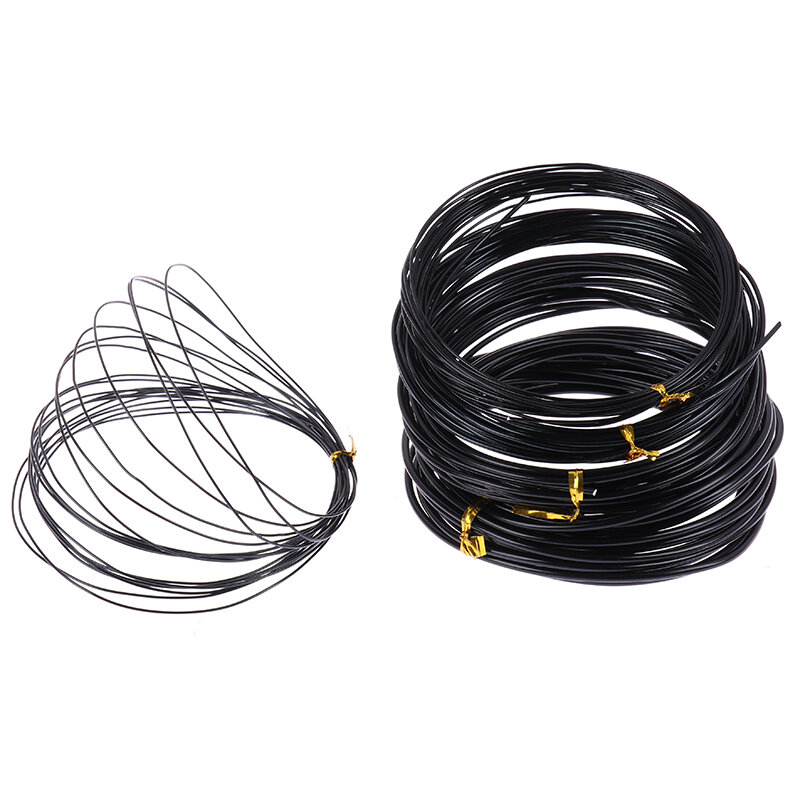 Totale 5 m (nero) fili per Bonsai filo da allenamento per Bonsai in alluminio anodizzato con 4 dimensioni (1.0 Mm,1.5 Mm,2.0 Mm 2.5mm)
