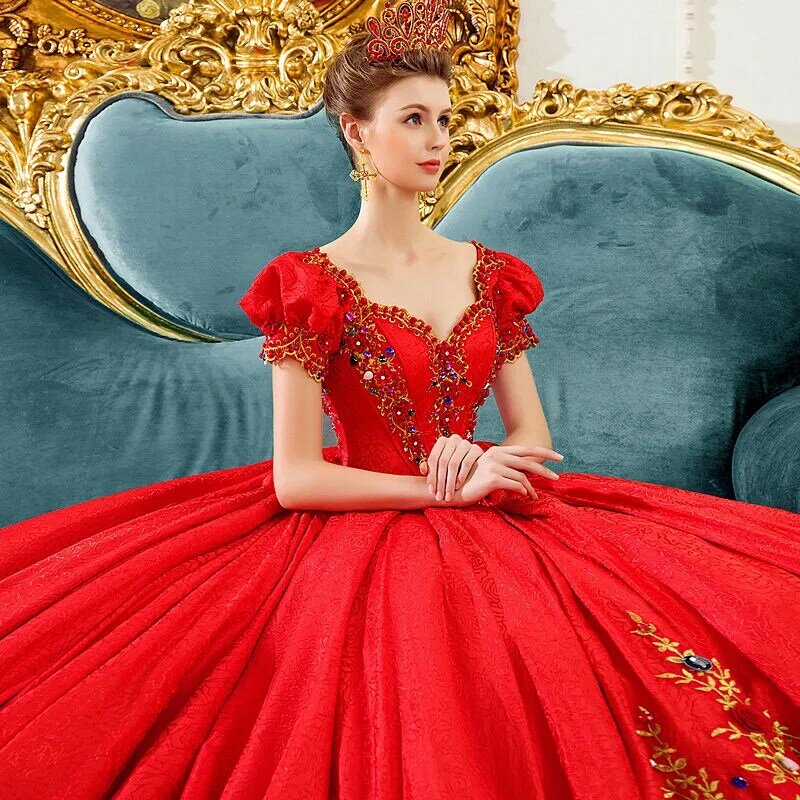 Rot Hochzeit Schwangerschaft Braut Dreamy Luxus V-ausschnitt Royal Palace Retro Mutterschaft Kleid Elegante Abendkleid Für Schwangere Kleid