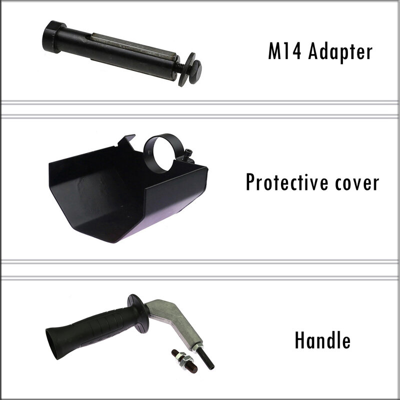 Hand held Linear Polisher Parts, Angle Grinder Adapter, Protective Cover, Extension Handle