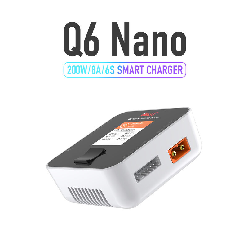 ISDT Q6 Nano Lipo batería Balance Charger descargador 8A 200W DC 2-6S batería inteligente Digital li-po li-hv li-fe NiMH ni-cd