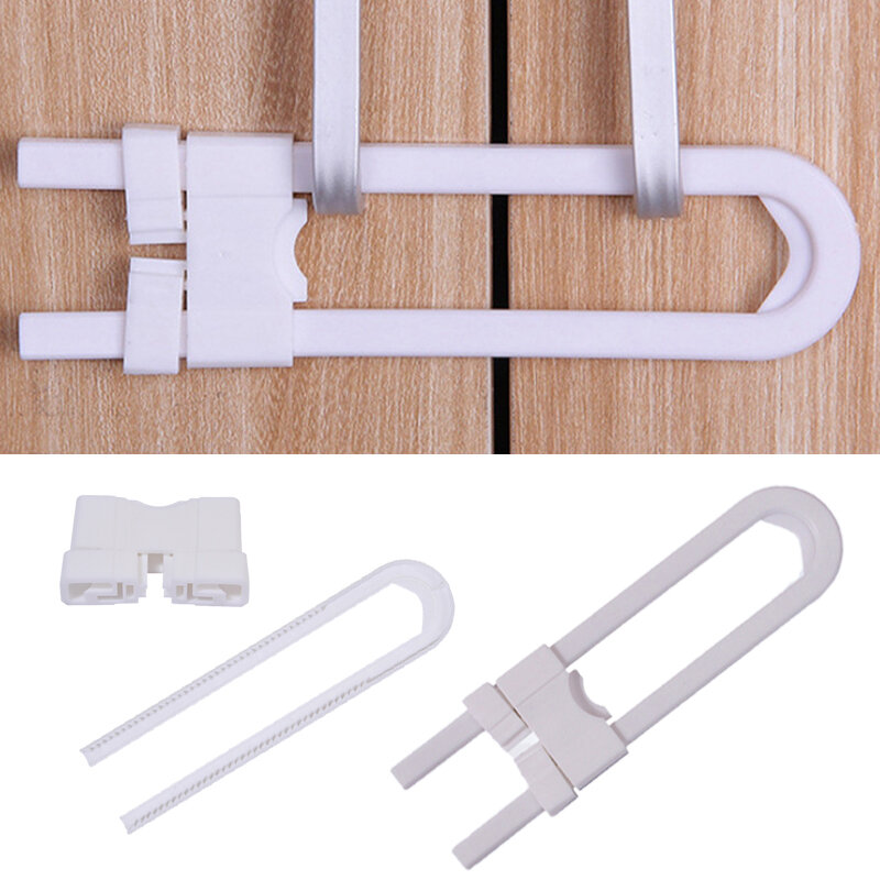 5Pcs/Pack U Shape Children Home Protection ABS Plastic Safety Lock Baby Safety Adjustable Multi-function Baby Cabinet Locks