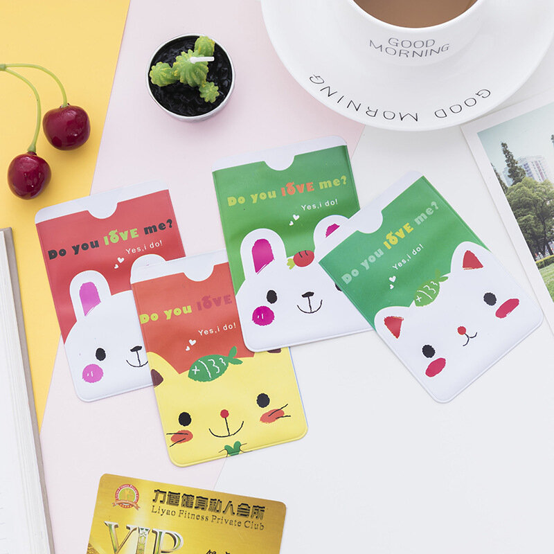 DL animal Adorable-Juego de tarjetas creativas de Corea, conjunto de protección bancaria de autobús translúcido de plástico, venta al por mayor