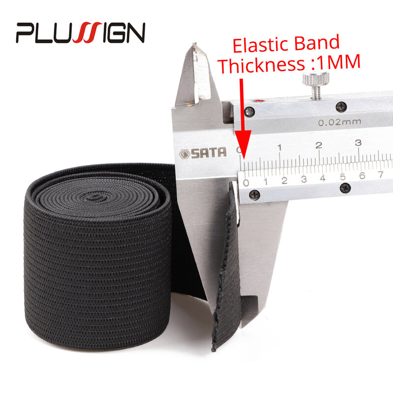 Plussign Elastische Band Voor Pruiken 1.5Cm 2.5Cm 1 Meter Pruik Band Zwart Rubber Haaraccessoires Melt Wand Pruik elasticband