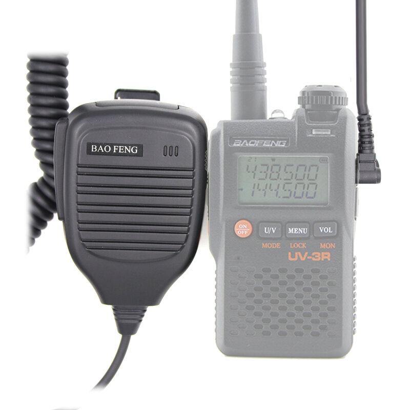 Microfone portátil para walkie talkie baofeng com cabo de áudio de 3.5mm