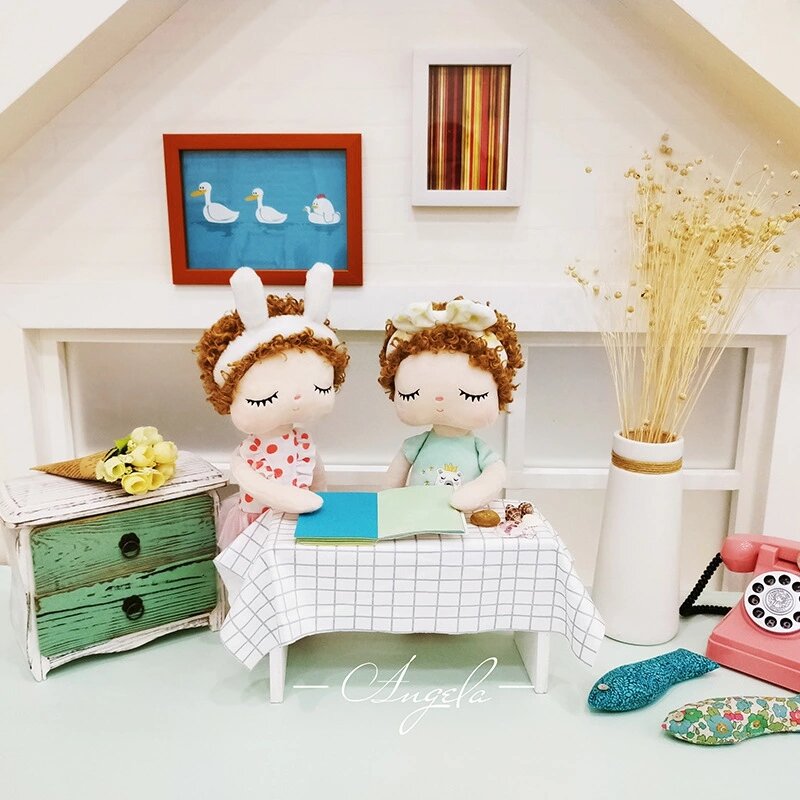 34Cm Boneka Ikal Metoo Angela Mainan Boneka Hewan Lembut Mainan Anak-anak Boneka Lembut Kelinci Kartun untuk Anak Perempuan Anak Laki-laki Hadiah Bayi